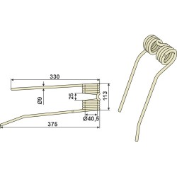 Dent de fenaison Ø9 - gauche - POttinger - 436001