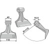 Marteau broyeur 118x40mm - Kverneland - MA6402076 - MA6303076 - MA6401076