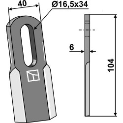 Couteau droit 104x40mm - Ferri - 901153
