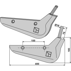 Soc pour arracheuses de betteraves, modèle droit - Ropa - 207044