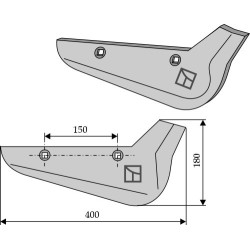 Soc pour arracheuses de betteraves, modèle droit - Ropa - 207092