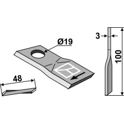 Couteau rotatif 100x48mm - Claas - 00 0952 728 0