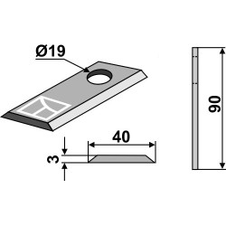 Couteau rotatif 90x40mm - Niemeyer - 570400 / 11065
