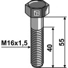 Boulon à tête hexagonale avec filet fin - M16x1,5X55 - 12.9 - Maschio - 551329