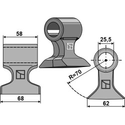 Marteau broyeur 68x58mm - Rousseau - 5.254.51 / 525403