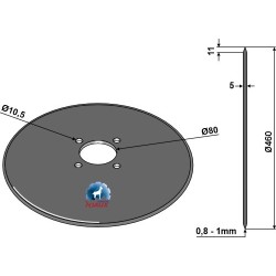 Coutre pour charrue Ø460x5 - Overum - 72547