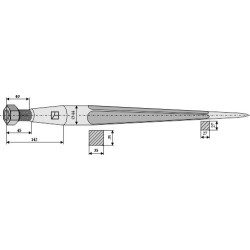 Dent de chargeur 810mm - Parmiter - 2161 - 6129