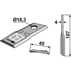 Couteau rotatif 107x45mm - New Holland - 853819