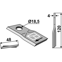 Couteau rotatif 120x48mm - POttinger - 434989