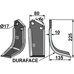 Couteau DURAFACE 225x80mm, droit - Reekie - RRT199/2