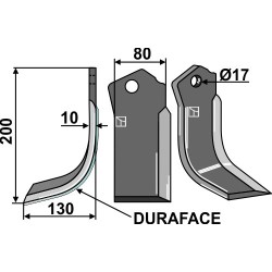 Couteau DURAFACE 200x80mm, gauche - Celli - 722575