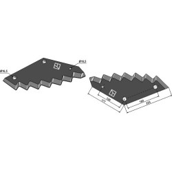 Couteau pour mélangeurs de fourrage - revêtement carbure - JF-Stoll - 8113800034  / 1380-0034