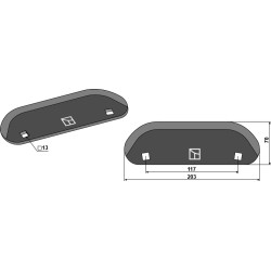 Couteau pour mélangeurs de fourrage - revêtement carbure - Kuhn - A5310403
