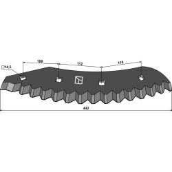 Couteau pour mélangeurs de fourrage - revêtement carbure - Penta - 1005