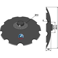 Disque crénelé - Ø610x6 m. - Maschio / Gaspardo - R18127471R