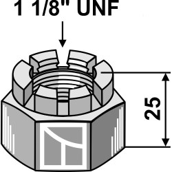 Écrou à créneaux dégages 1 1/8''UNF - Schulte - 23304