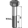 Boulon à tête hexagonale M16x2x65 sans écrou - Herder - 9100.1602