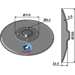 Disque de semoir Ø250x2,5 - Huard - K3000060