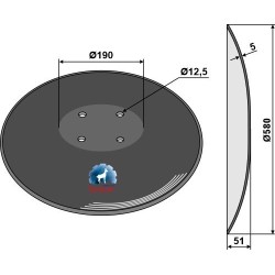 Disque lisse - Ø580x5 m. - Pöttinger - 9771.03.026.0