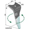 Dent pour herses rotatives (DURAFACE) 330mm, gauche - Amazone - 6171300