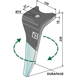 Dent pour herses rotatives (DURAFACE) 330mm, droit - Amazone - 6170300