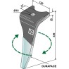 Dent pour herses rotatives (DURAFACE) 330mm, droit - Amazone - 6170300