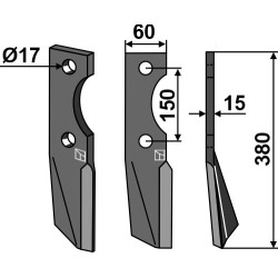 Dent rotative 380x60mm, droit - Alpego - D04864