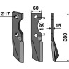 Dent rotative 380x60mm, droit - Alpego - D04864