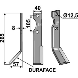 Couteau DURAFACE 265x40mm, gauche - Forigo-Roteritalia