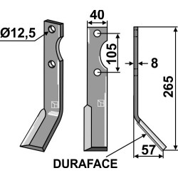Couteau DURAFACE 265x40mm, droit - Forigo-Roteritalia
