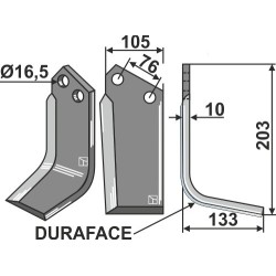 Couteau DURAFACE 203x105mm, droit - Kuhn - 52359010