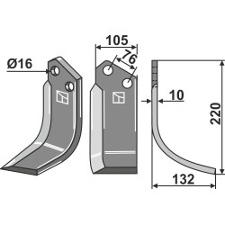 Couteau 220x105mm, droit - Kuhn - 52359610