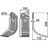 Couteau 220x105mm, droit - Kuhn - 52359610