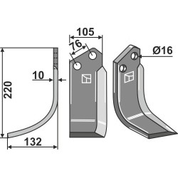 Couteau 220x105mm, gauche - Kuhn - 52359710