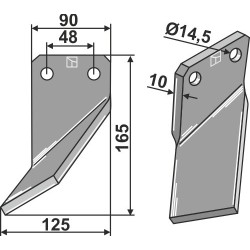 Dent rotative 165x90mm, gauche - Massano
