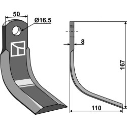 Couteau 167x50mm - Bobcat - 6664495
