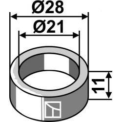 Entretoise 28x11xØ21 - Sauerburger - 17661