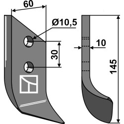 Couteau pour fossoyeuse - droit - Dondi - 607045