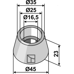 Entretoise 23xØ16,5xØ45 - Kuhn - A5448600