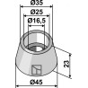 Entretoise 23xØ16,5xØ45 - Kuhn - A5448600