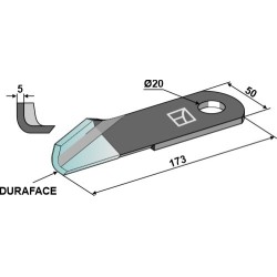 Couteau broyeur de paille gauche - DURAFACE - New Holland - 87384918