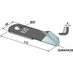 Couteau broyeur de paille droite - DURAFACE - New Holland - 87384920