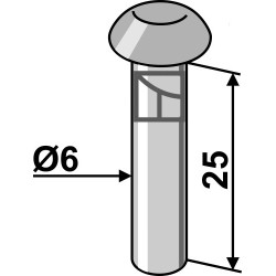 Rivet à tête ronde Ø6x25