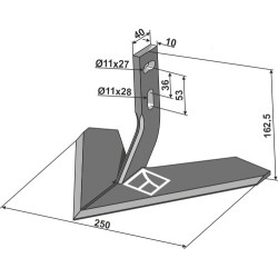 Soc à ailette 250mm - Carre - 50411255