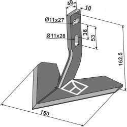 Soc à ailette 150mm - Carre - 50411253