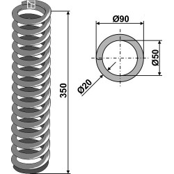Ressort de pression Ø90x350