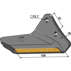 Soc à ailettes 130mm - droite - Carbure - Väderstad - 475000