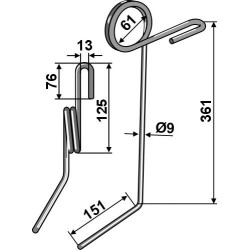 Griffe de semoir Ø9mm - Gaspardo - G18903650R