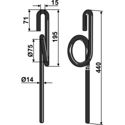 Griffe de semoir Ø14mm - Moreau - NA12354