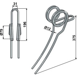 Griffe de semoir Ø12mm - Kverneland - A150277700